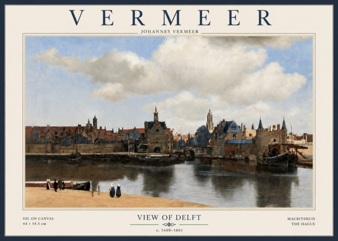 Vermeer View of Delft No4 - Póster