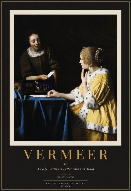 Vermeer A Lady Writing a Letter with Her Maid II No6 - Póster