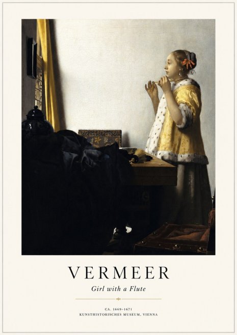 Vermeer Girl with a Flute No1 - Póster