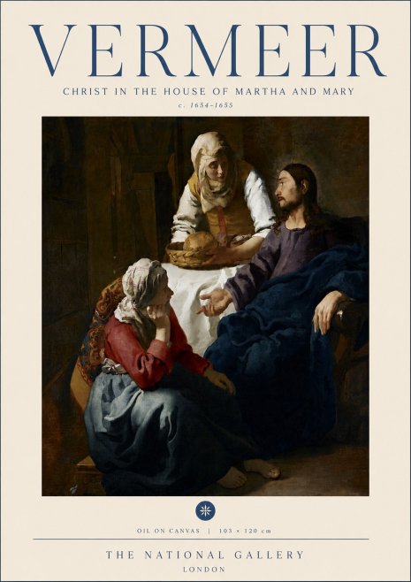 Vermeer Christ in the House of Martha and Mary No6 - Póster