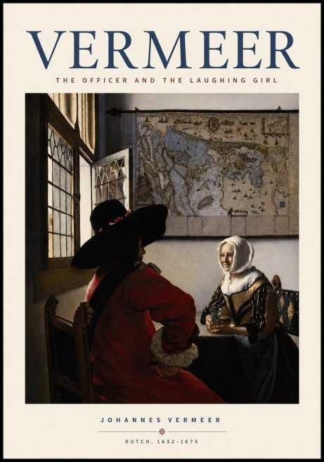 Vermeer The Officer and the Laughing Girl No2 - Póster
