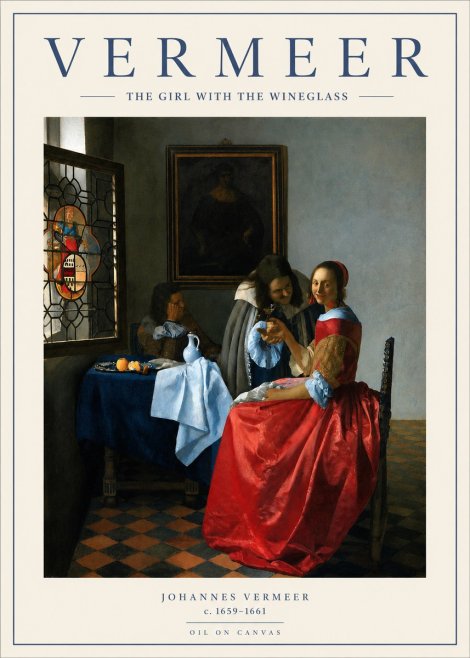Vermeer The Girl with the Wineglass No2 - Póster
