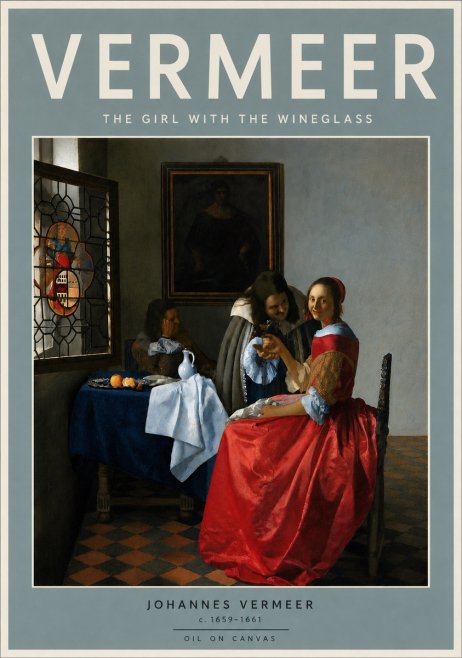 Vermeer The Girl with the Wineglass No4 - Póster