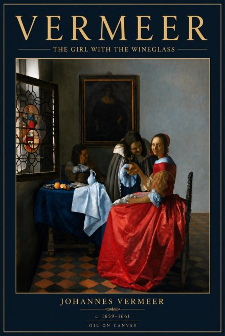 Vermeer The Girl with the Wineglass No6 - Póster