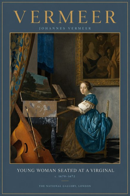 Vermeer Young Woman Seated at a Virginal No2 - Póster
