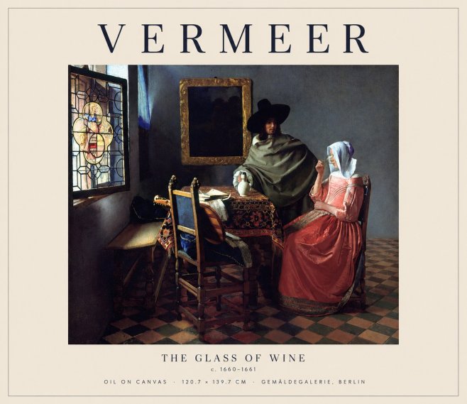 Vermeer The Glass of Wine No1 - Póster