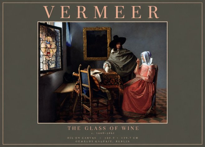 Vermeer The Glass of Wine No6 - Póster