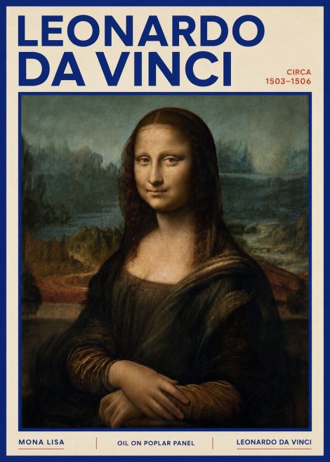 Leonardo da Vinci Mona Lisa No4 - Póster