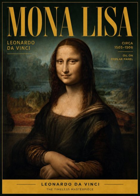 Leonardo da Vinci Mona Lisa No5 - Póster
