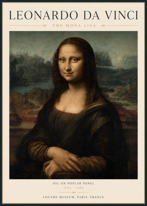 Leonardo da Vinci The Mona Lisa No4 - Póster