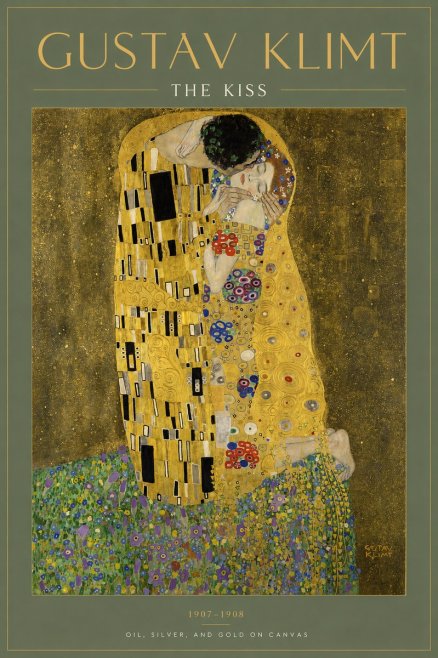 Klimt The Kiss No4 - Póster