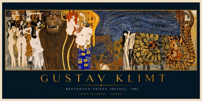 Klimt Beethoven Frieze (Detail) No2 - Póster