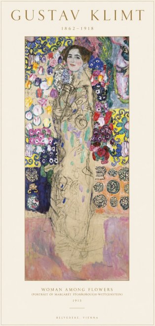 Klimt Woman Among Flowers No1 - Póster