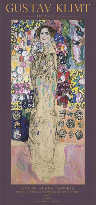 Klimt Woman Among Flowers No2 - Póster