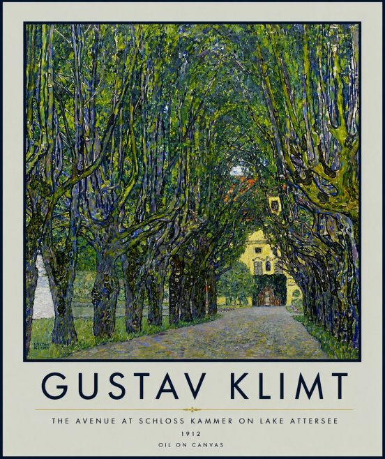 Klimt The Avenue at Schloss Kammer on Lake Attersee No6 - Póster