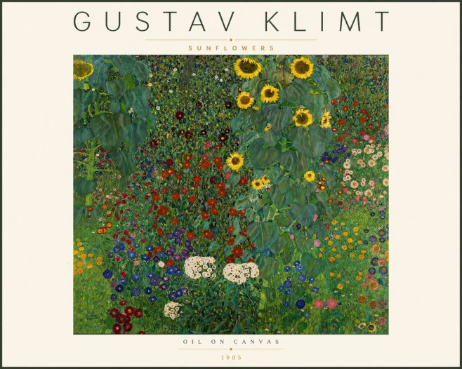 Klimt Sunflowers No4 - Póster