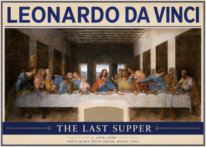 Leonardo da Vinci The Last Supper No4 - Póster