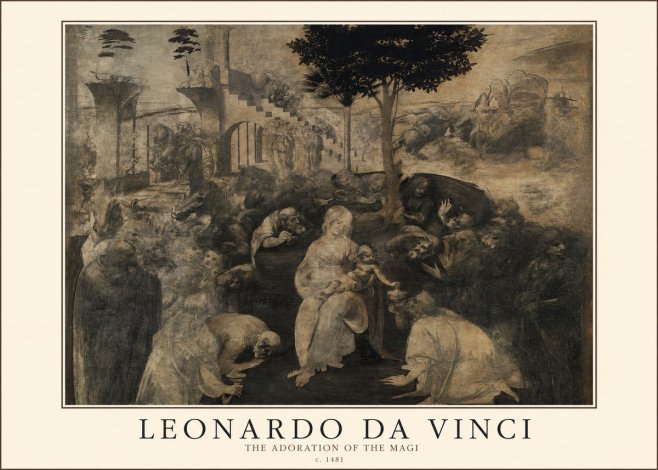 Leonardo da Vinci The Adoration of the Magi No2 - Póster