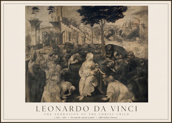 Leonardo da Vinci The Adoration of the Magi No5 - Póster