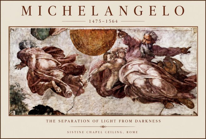 Michelangelo The Separation of Light from Darkness No5 - Póster