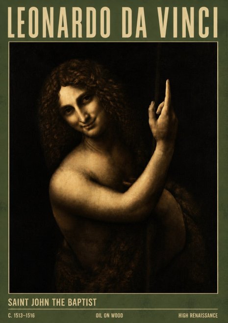 Leonardo da Vinci Saint John the Baptist No4 - Póster
