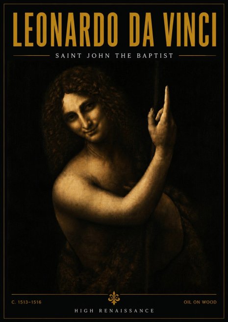 Leonardo da Vinci Saint John the Baptist No6 - Póster