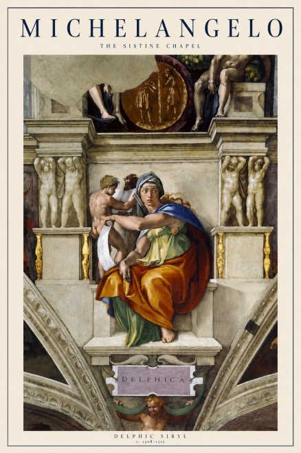 Michelangelo Delphic Sibyl No3 - Póster