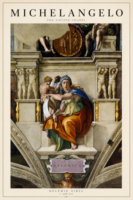 Michelangelo Delphic Sibyl No5 - Póster