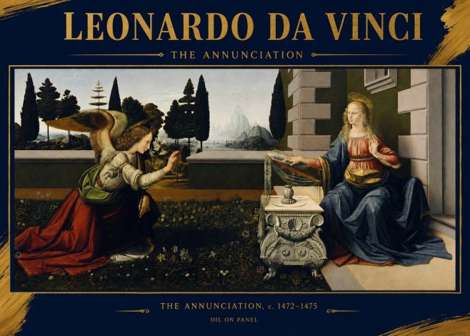 Leonardo da Vinci The Annunciation No2 - Póster