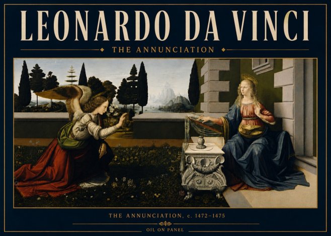 Leonardo da Vinci The Annunciation No6 - Póster