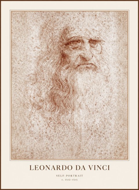 Leonardo da Vinci Self-portrait I No1 - Póster