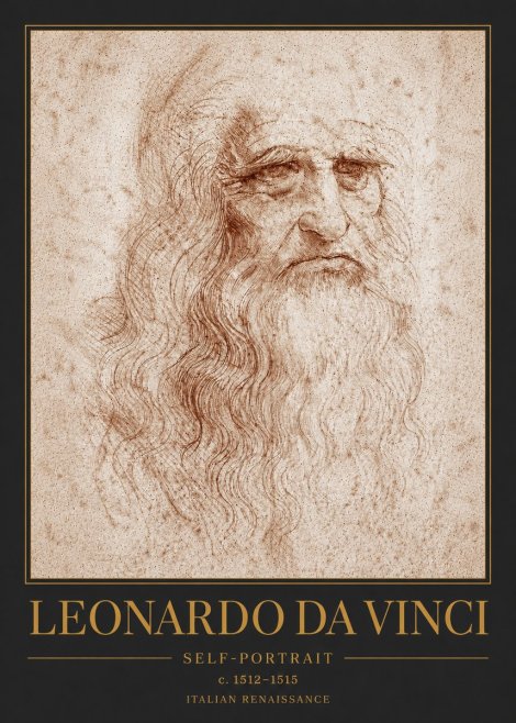 Leonardo da Vinci Self-portrait I No6 - Póster