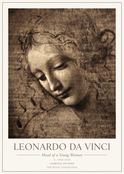 Leonardo da Vinci Head of a Young Woman II No1 - Póster