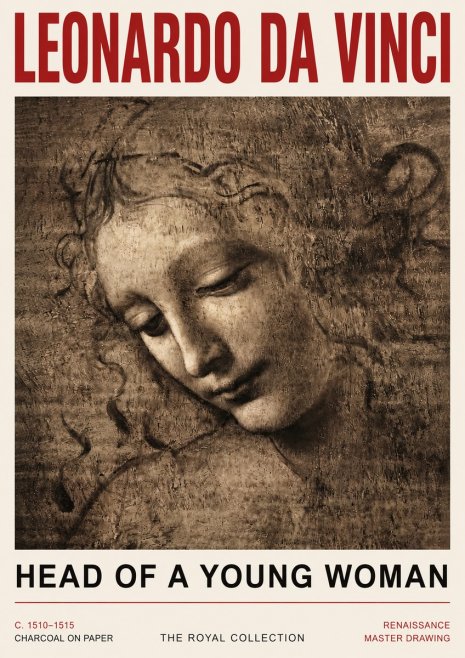 Leonardo da Vinci Head of a Young Woman II No5 - Póster