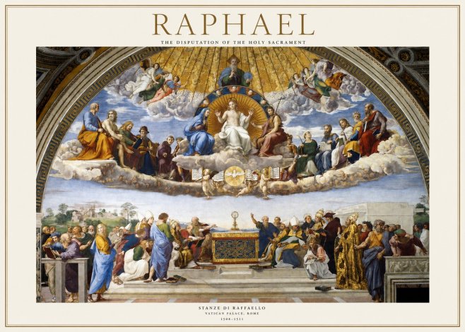 Raphael The Disputation of the Holy Sacrament No1 - Póster