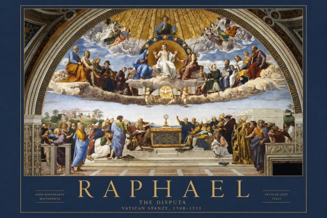 Raphael The Disputation of the Holy Sacrament No2 - Póster
