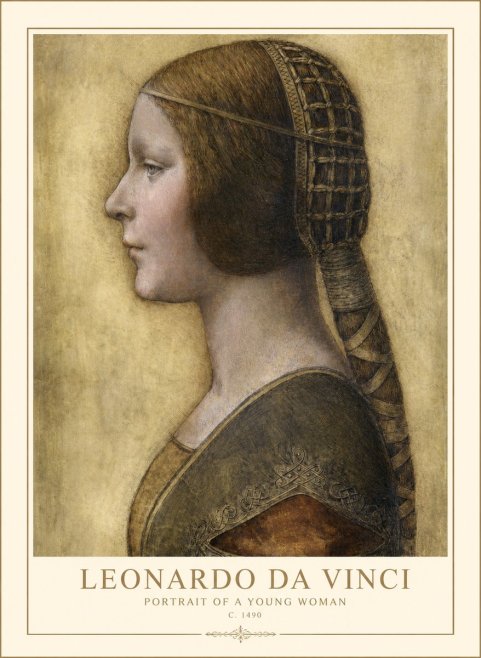 Leonardo da Vinci Portrait of a Young Woman II No1 - Póster