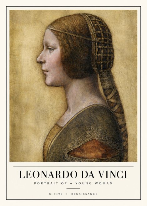 Leonardo da Vinci Portrait of a Young Woman II No4 - Póster