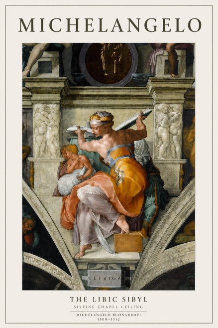 Michelangelo The Libic Sibyl No4 - Póster