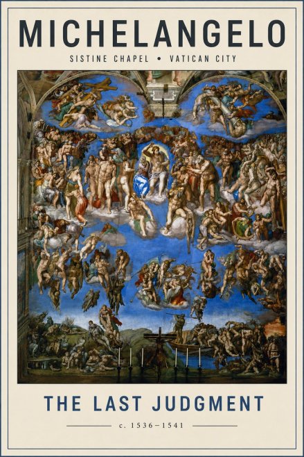 Michelangelo The Last Judgment No5 - Póster