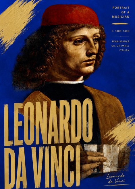 Leonardo da Vinci Portrait of a Musician No5 - Póster