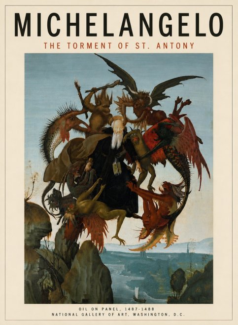 Michelangelo The Torment of St. Antony No5 - Póster