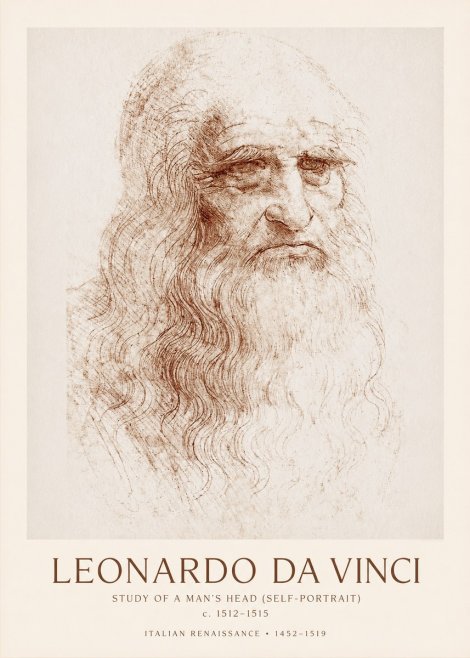 Leonardo da Vinci Self-portrait II No2 - Póster