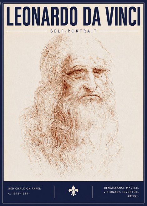 Leonardo da Vinci Self-portrait II No6 - Póster