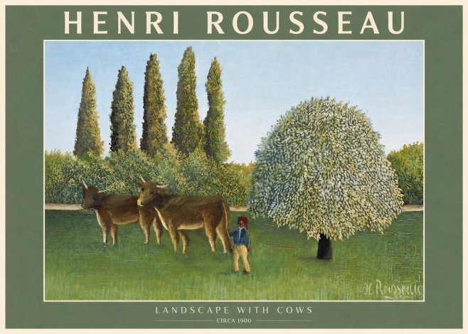 Rousseau Landscape with Cows No2 - Póster