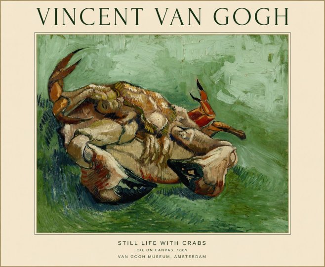 Van Gogh Still Life with Crabs No1 - Póster