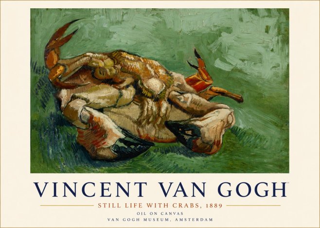 Van Gogh Still Life with Crabs No3 - Póster