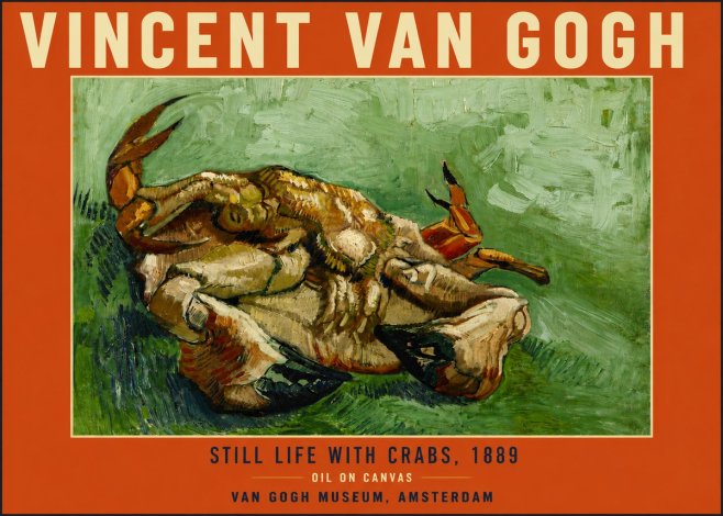 Van Gogh Still Life with Crabs No6 - Póster