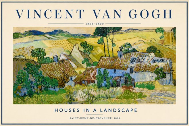 Van Gogh Houses in a Landscape No4 - Póster