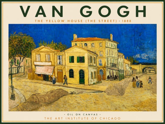 Van Gogh The Yellow House (the Street) No4 - Póster